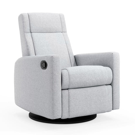 Fauteuil Berçant et Pivotant Nelly - Arlo Heather Gris / Noir (Tissu résistant aux taches)-Jaymar BB-JAM-521-ARLO-57-CLÉMENT