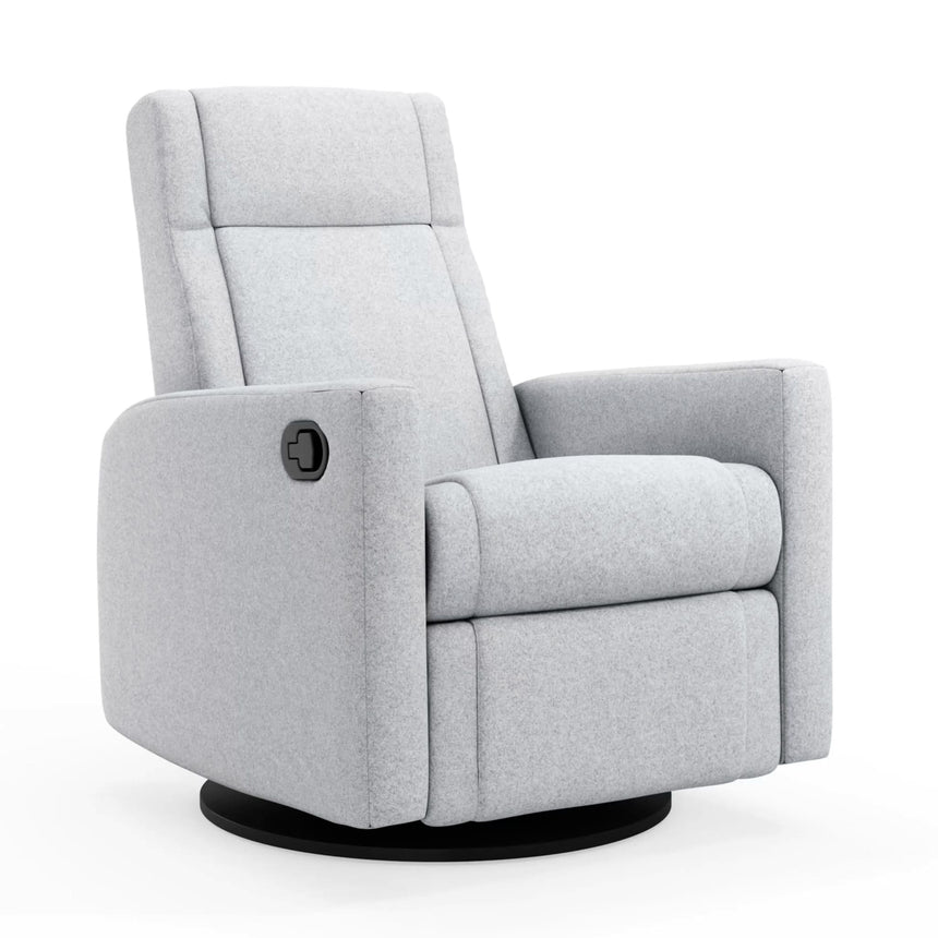 Fauteuil Berçant et Pivotant Nelly - Arlo Heather Gris / Noir (Tissu résistant aux taches)-Jaymar BB-JAM-521-ARLO-57-CLÉMENT