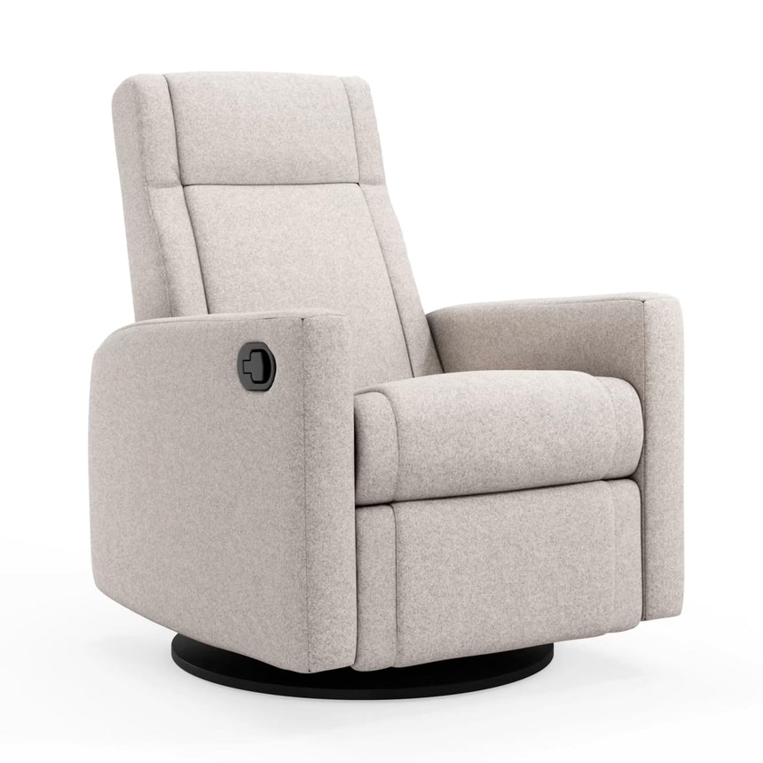 Fauteuil Berçant et Pivotant Nelly - Arlo Pearl / Noir (Tissu résistant aux taches)-Jaymar BB-JAM-521-ARLO-601-CLÉMENT