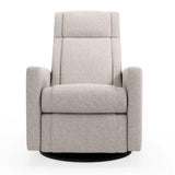 Fauteuil Berçant et Pivotant Nelly - Arlo Pearl / Noir (Tissu résistant aux taches)-Jaymar BB-JAM-521-ARLO-601-CLÉMENT