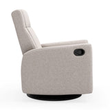 Fauteuil Berçant et Pivotant Nelly - Arlo Pearl / Noir (Tissu résistant aux taches)-Jaymar BB-JAM-521-ARLO-601-CLÉMENT