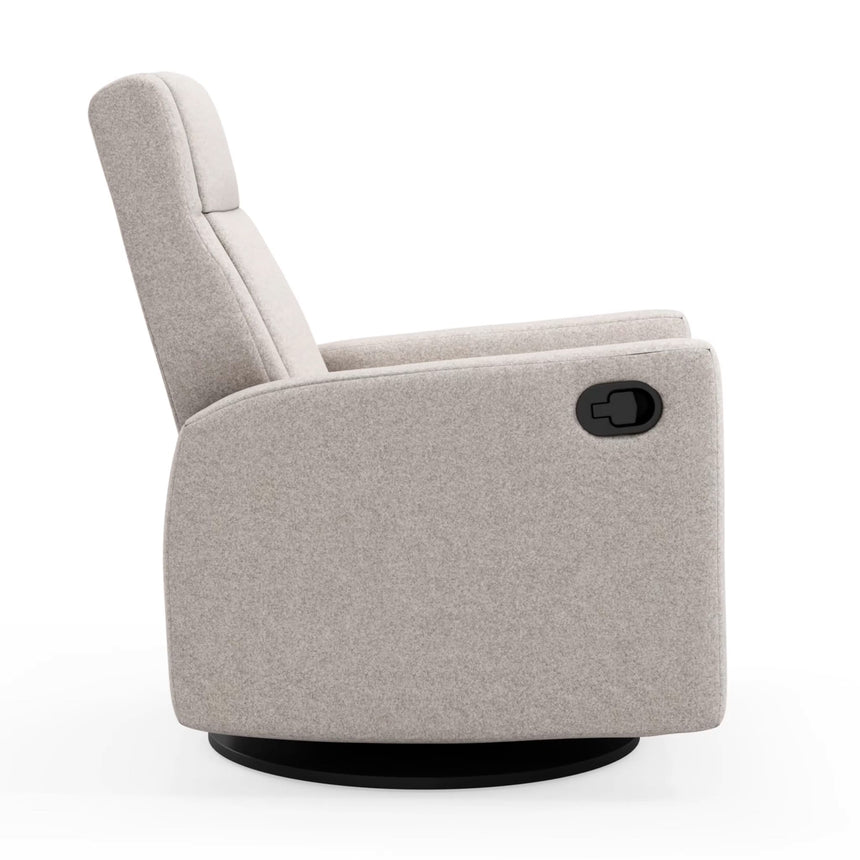 Fauteuil Berçant et Pivotant Nelly - Arlo Pearl / Noir (Tissu résistant aux taches)-Jaymar BB-JAM-521-ARLO-601-CLÉMENT