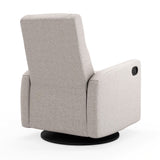 Fauteuil Berçant et Pivotant Nelly - Arlo Pearl / Noir (Tissu résistant aux taches)-Jaymar BB-JAM-521-ARLO-601-CLÉMENT