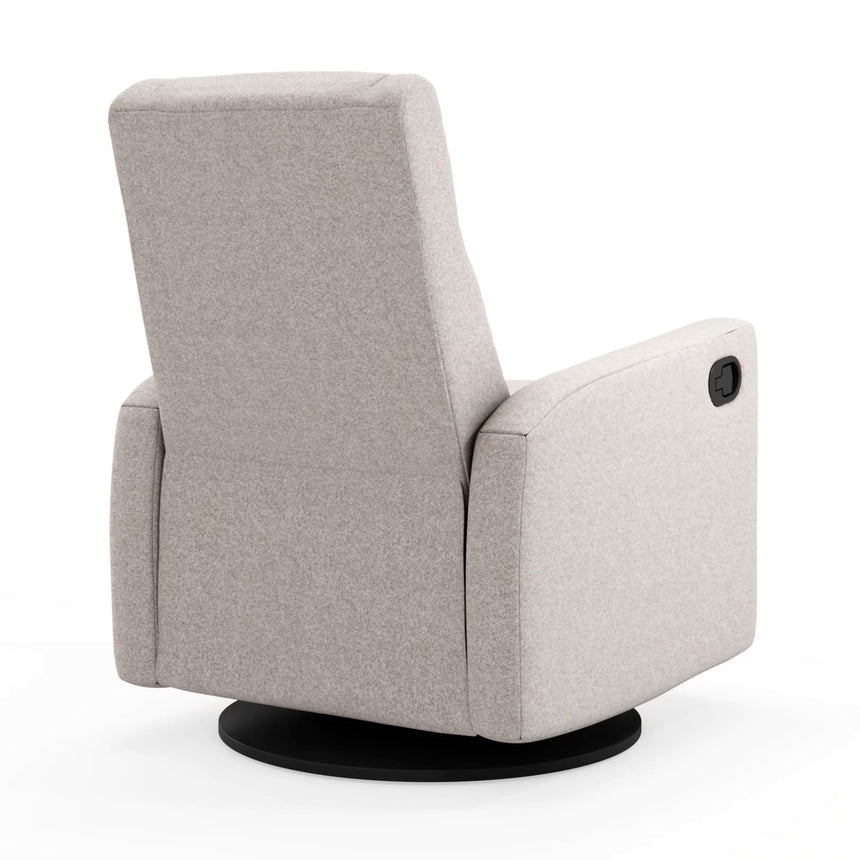 Fauteuil Berçant et Pivotant Nelly - Arlo Pearl / Noir (Tissu résistant aux taches)-Jaymar BB-JAM-521-ARLO-601-CLÉMENT