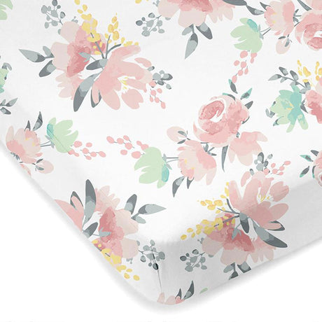 Drap Contour pour Lit de Bébé - Percale Fleurs-Kushies-KUS-S730-200-CLÉMENT