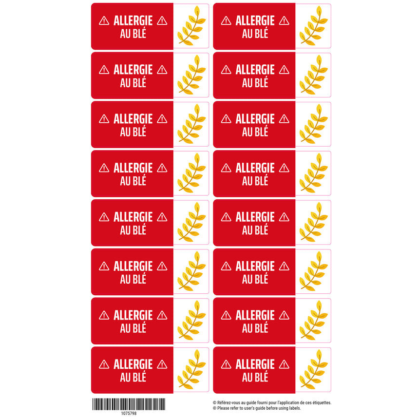 Étiquettes Allergie - Blé-Clement - Impressions-LAB-ECALL-BLE-CLÉMENT