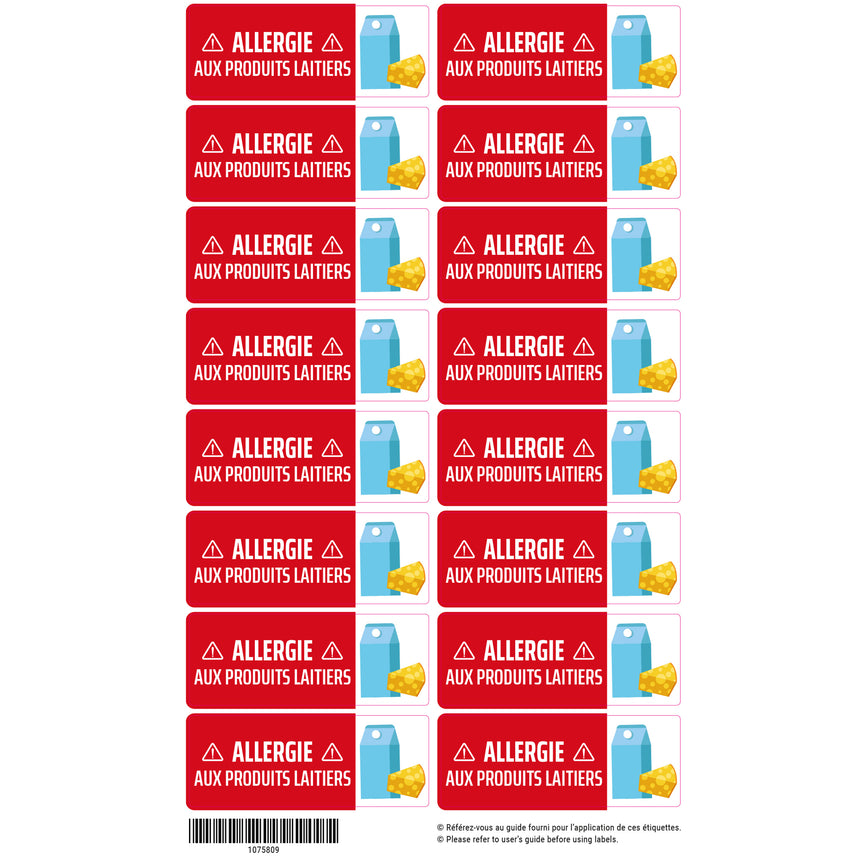 Étiquettes Allergie - Produits laitiers-Clement - Impressions-LAB-ECALL-LACTOS-CLÉMENT