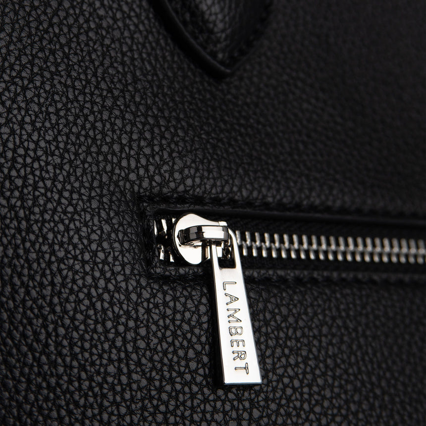Sac fourre-tout en cuir vegan recyclé Claire - Noir-Lambert-LBT-CLAIREBLKPB-CLÉMENT