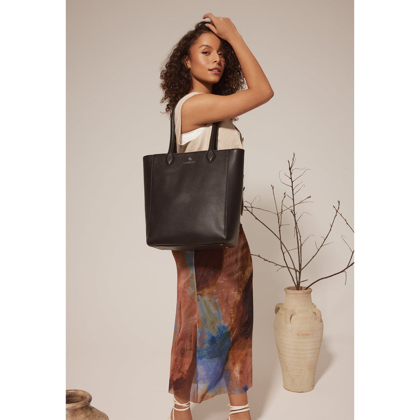 Sac fourre-tout en cuir vegan recyclé Claire - Noir-Lambert-LBT-CLAIREBLKPB-CLÉMENT