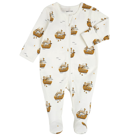 Pyjama Arche Lions 0-12mois-Petit Lem-Ivoire-Nouveau-né-LEM-24YRL18P01-CLÉMENT