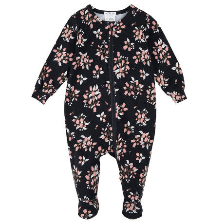Pyjama Modal Fleurs 0-24mois-Petit Lem-Noir-0 m-LEM-26FRS25P51B-CLÉMENT