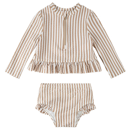 Maillot Deux Pièces Manches Longues Rayé 2-5ans-Petit Lem-Beige-2-LEM-26SRM03M01K-CLÉMENT