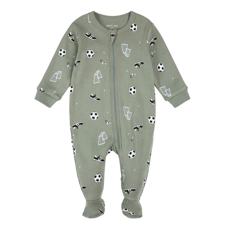 Pyjama Soccer 0-24mois-Petit Lem-Olive-Nouveau-né-LEM-26SRS17P03B-CLÉMENT
