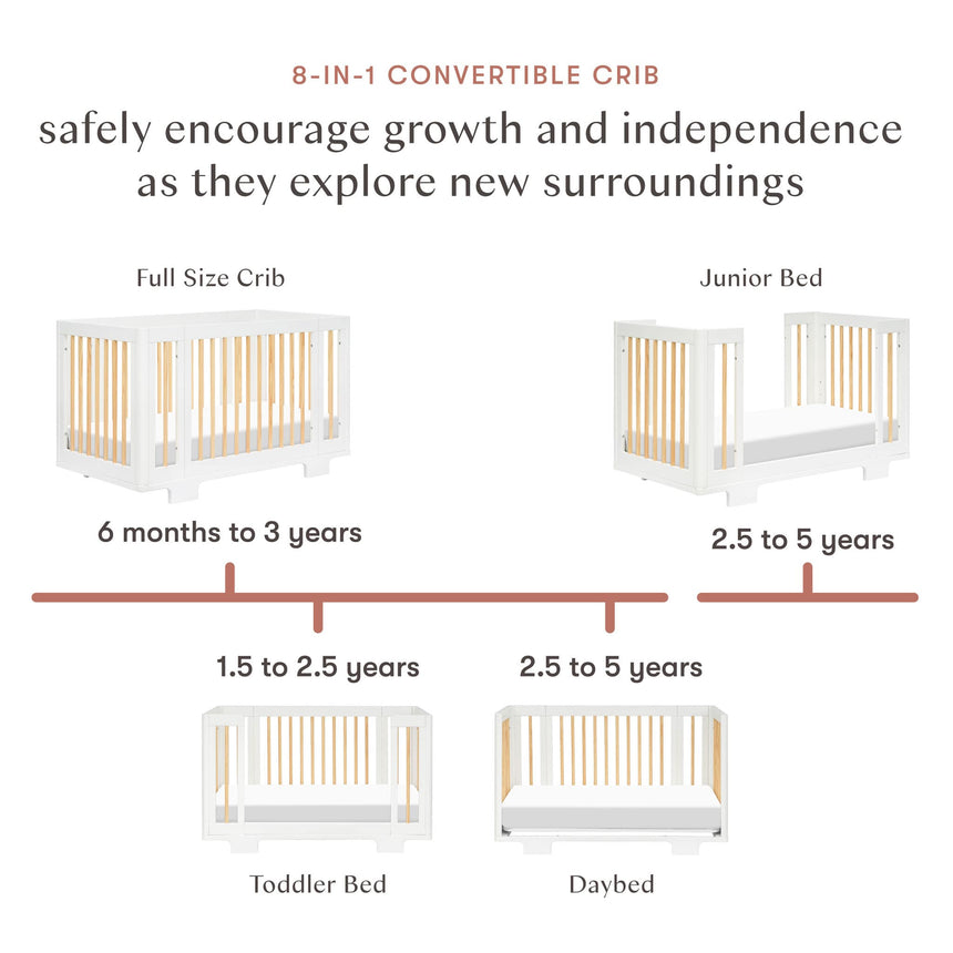 Couchette Convertible 8 en 1 Yuzu - Blanc / Naturel-Babyletto-LET-M23401WN-CLÉMENT