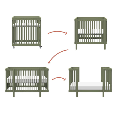 Couchette Convertible 8-en-1 Pogo avec kits de conversion - Olive-Babyletto-LET-M29880OL-CLÉMENT