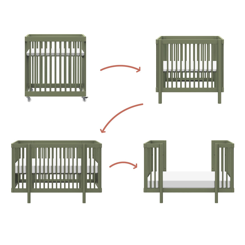 Couchette Convertible 8-en-1 Pogo avec kits de conversion - Olive-Babyletto-LET-M29880OL-CLÉMENT