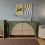 Commode 6 Tiroirs Moab - Olive/Cendre (Assemblée)-Babyletto-LET-M30216OLSH-CLÉMENT