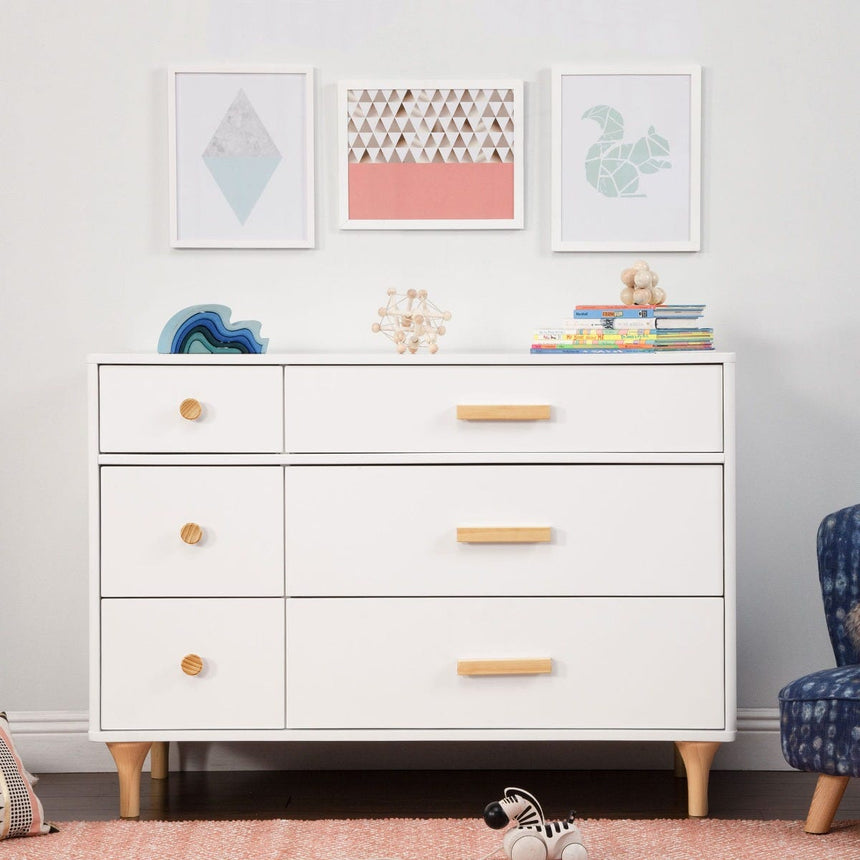 Commode Double 6 Tiroirs Lolly - Blanc / Naturel-Babyletto-LET-M9016WN-CLÉMENT