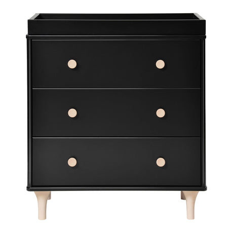 Meuble à Langer 3 Tiroirs avec Plateau Amovible Lolly - Noir / Naturel Lavé-Babyletto-LET-M9023BNX-CLÉMENT