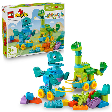 LEGO® DUPLO® Ma ville Les dinosaures sur roues 3en1-LEGO®-LGO-10451-CLÉMENT