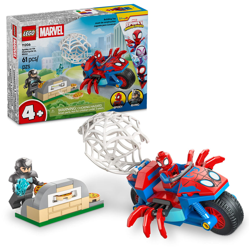 LEGO® ǀ Marvel Spidey et ses incroyables amis Spider-Man sur sa moto contre Rhino-LEGO®-LGO-11206-CLÉMENT