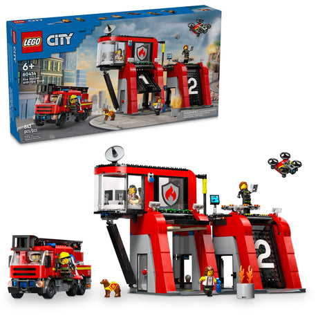 LEGO® City La caserne et le camion de pompiers-LEGO®-LGO-60414-CLÉMENT