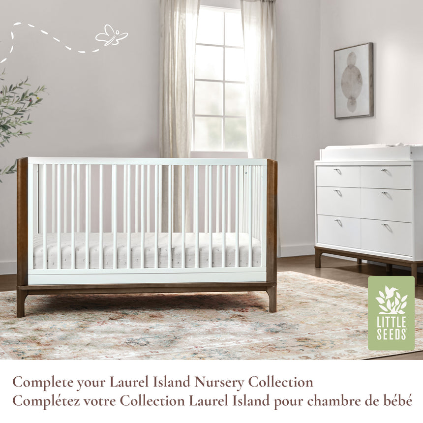 Couchette Convertible 4-en-1 Laurel - Blanc/Noyer-Little Seeds-LIS-CR009TPCS-CLÉMENT