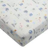 Drap Contour pour Lit de Bébé - Mousseline Bambou Mini mathématiciens-Loulou Lollipop-LLP-CRIBMML-CLÉMENT