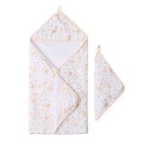 Ensemble Serviette à Capuchon - Lapins-Loulou Lollipop-LLP-TWBUNNY-CLÉMENT