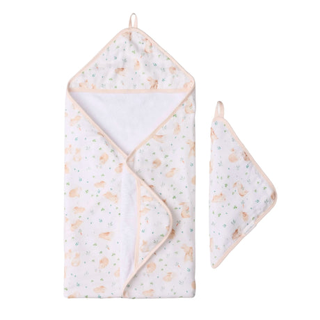 Ensemble Serviette à Capuchon - Lapins-Loulou Lollipop-LLP-TWBUNNY-CLÉMENT