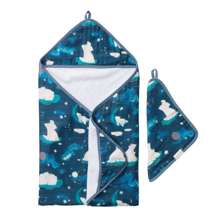 Ensemble Serviette à Capuchon - Ours Polaire-Loulou Lollipop-LLP-TWSGB-CLÉMENT