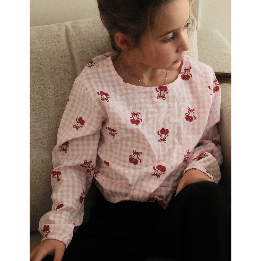 Blouse Vichy Cerises 7-14ans-Look-LOK-1263500C-CLÉMENT