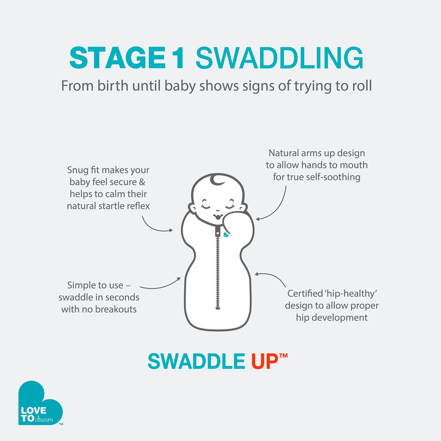 Swaddle Up Original Small 8-13lb - Gris-Love to Dream-LTD-L1001001GRS-CLÉMENT