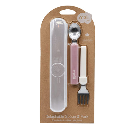 Ustensiles pour Lunch - Cuillère/Fourchette Rose-Melii-MEI-40190-CLÉMENT