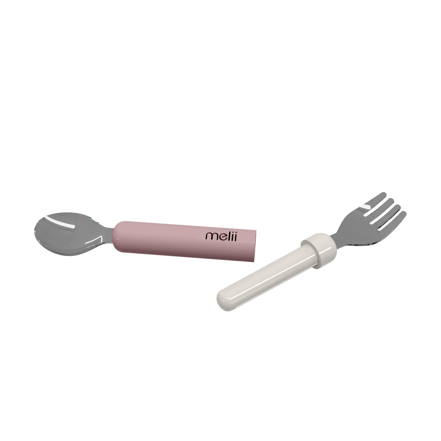 Ustensiles pour Lunch - Cuillère/Fourchette Rose-Melii-MEI-40190-CLÉMENT