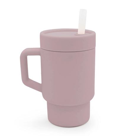 Tasse avec paille en silicone – Rose LUXE-Melii-MEI-40315-CLÉMENT