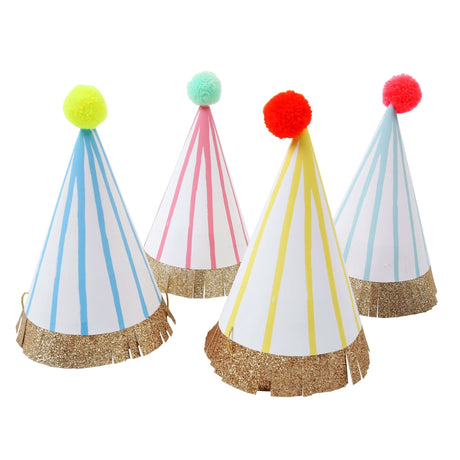Chapeaux de Fêtes (8) Rayés Pompons Rétro-Meri Meri-MME-156025-CLÉMENT