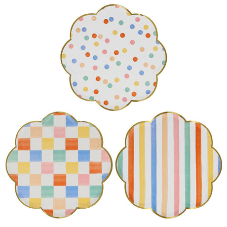 Assiettes à Dessert (8) - Motifs Colorés-Meri Meri-MME-267277-CLÉMENT