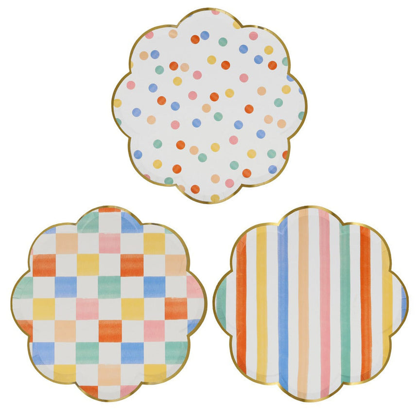 Assiettes à Dessert (8) - Motifs Colorés-Meri Meri-MME-267277-CLÉMENT
