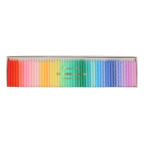 Mini Bougies (50) Torsadées Arc-En-Ciel-Meri Meri-MME-271246-CLÉMENT