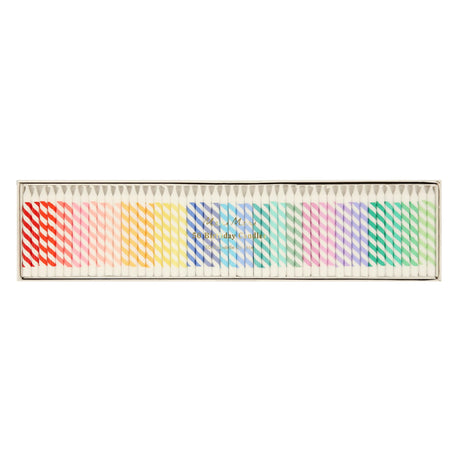 Mini Bougies (50) Rayées Arc-En-Ciel-Meri Meri-MME-271372-CLÉMENT