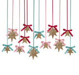 Décorations d’étoiles suspendues à paillettes dorées (x 12)-Meri Meri-MME-304881-CLÉMENT