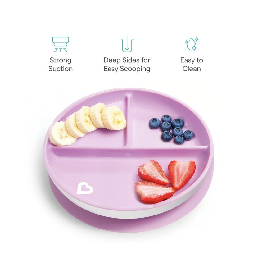 Assiette à Compartiment Ventouse - Rose-Munchkin-MUN-28296-ROSE-CLÉMENT
