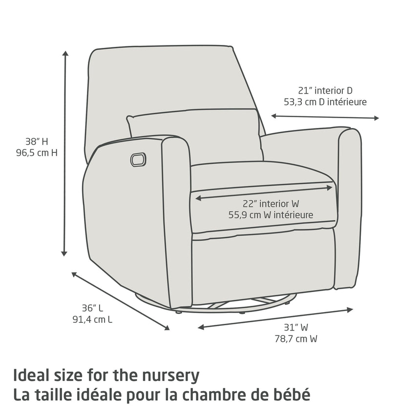 Fauteuil pivotant, coulissant et inclinable avec veilleuse Ansel - Lin-Maxi-Cosi-MXI-NS023CLIN-CLÉMENT