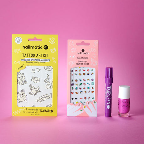 Coffret Artiste Ongles et Tatouages temporaires-Nailmatic-NMT-COFFA-CLÉMENT
