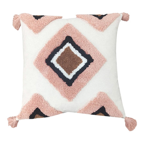 Coussin Texturé Losange Rose-NOSTALGIA-NOS-880-023-CLÉMENT