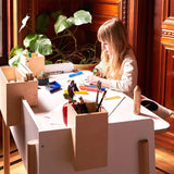 Bureau De Travail Brooklyn - Blanc/ Naturel-Oeuf-OEU-1BD01-CLÉMENT