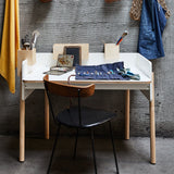 Bureau De Travail Brooklyn - Blanc/ Naturel-Oeuf-OEU-1BD01-CLÉMENT