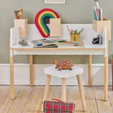 Bureau De Travail Brooklyn - Blanc/ Naturel-Oeuf-OEU-1BD01-CLÉMENT