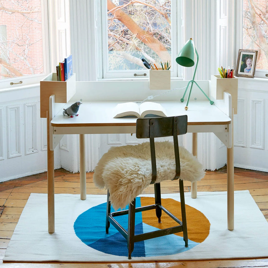 Bureau De Travail Brooklyn - Blanc/ Naturel-Oeuf-OEU-1BD01-CLÉMENT